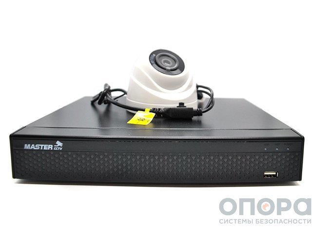 Комплект видеонаблюдения Master MR-UV04-701 / MR-HDNP2W на 1 камеру (Купольная / Пластик / 2Mpx)