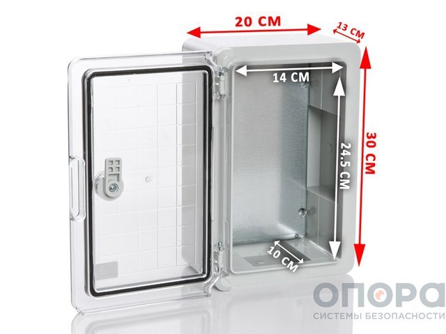 Пластиковый шкаф с прозрачной дверцей и монтажной панелью Plastim PP3011 (200х300х130)