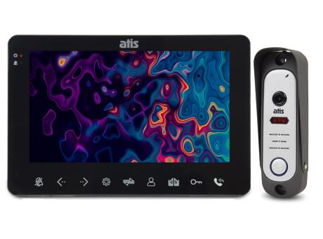 Комплект видеодомофона и антивандальной вызывной панели ATIS AD-780 Black / AT-380HR Silver