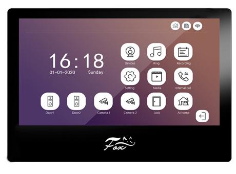 WiFi Видеодомофон FOX FX-HVD100F (МАЛАХИТ 10) Черный