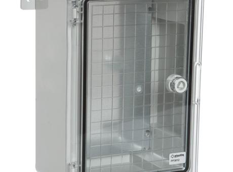 Пластиковый шкаф с прозрачной дверцей и монтажной панелью Plastim PP3012 (250х350х150)