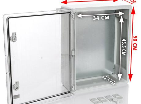 Пластиковый шкаф с прозрачной дверцей и монтажной панелью Plastim PP3013 (400х500х175)