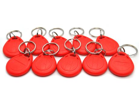 Набор не перезаписываемых брелоков ATIS RFID KEYFOB EM Red, формат EM-Marine с кольцом (10 шт.)