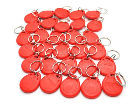 Набор не перезаписываемых брелоков ATIS RFID KEYFOB EM Red, формат EM-Marine с кольцом (30 шт.)