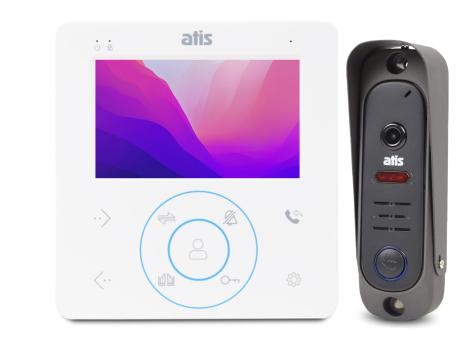 Комплект видеодомофона и вызывной панели ATIS AD-480 White / AT-380HR Black