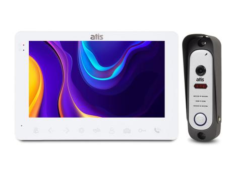 Комплект видеодомофона и антивандальной вызывной панели ATIS AD-780 White / AT-380HR Silver