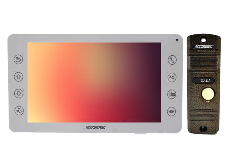Комплект видеодомофона и вызывной панели Accordtec AT-VD750C WH / AT-VD305N