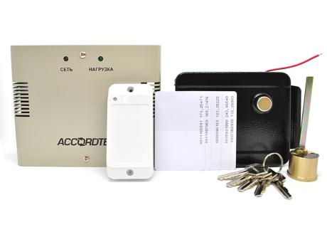 Комплект системы контроля доступа Accordtec №14 (Электромеханический замок / Карты / Блок бесперебойного питания)