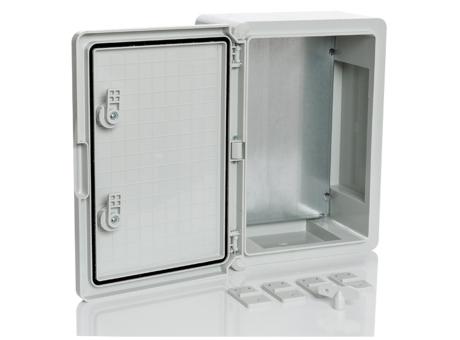 Пластиковый шкаф с непрозрачной дверцей и монтажной панелью Plastim PP3002 (250х350х150)