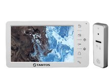 Комплект видеодомофона с памятью и антивандальной вызывной панелью Tantos Amelie SD (White) / iPanel 2 (White)