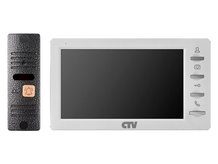 Комплект видеодомофона и вызывной панели CTV-DP1701 S (Белый)