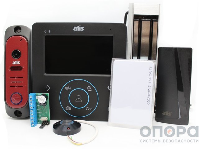 Комплект системы контроля доступа ATIS №41 (Видеодомофон 4,3 дюйма / Электромагнитный замок на 180 кг. / Карты)