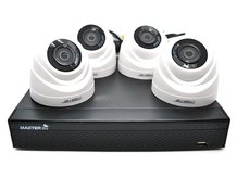 Комплект видеонаблюдения Master MR-UV04-701 / MR-HDNP2W на 4 камеры (Купольные / Пластик / 2Mpx)