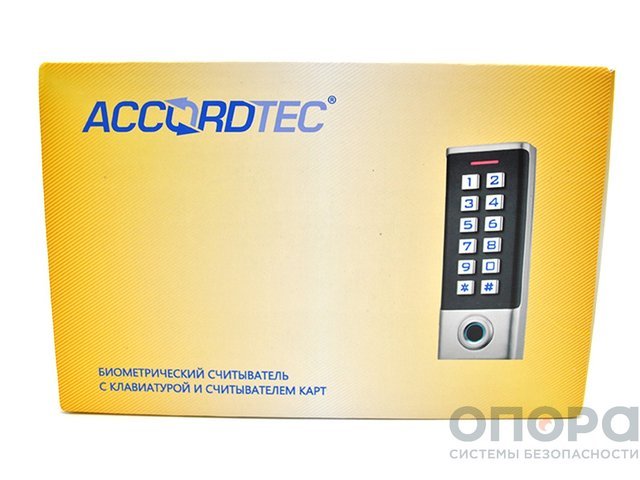 Кодонаборная панель с биометрическим считывателем отпечатков пальцев, со встроенным считывателем карт EM-Marine AccordTec AT-FR100EM