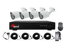 Уличный комплект AHD видеонаблюдения ESVI EVK-X4-BQH10B