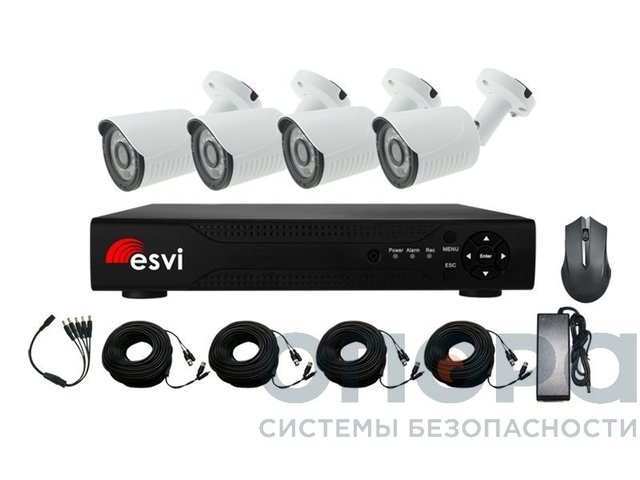 Уличный комплект AHD видеонаблюдения ESVI EVK-X4-BQH10B