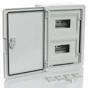 Модульный пластиковый шкаф Plastim PP3102 (250х350х150) на 18 модулей (9х2) с непрозрачной дверцей