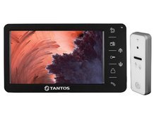 Комплект видеодомофона с памятью и антивандальной вызывной панелью Tantos Amelie SD (Black) / iPanel 2 (White)