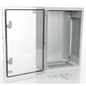 Пластиковый шкаф с прозрачной дверцей и монтажной панелью Plastim PP3016 (350х500х190)