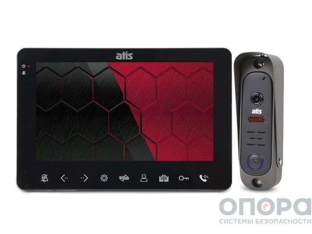 Комплект видеодомофона и антивандальной вызывной панели ATIS AD-780 Black / AT-380HR Black