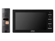 Комплект видеодомофона и вызывной панели CTV-DP1701 S (Черный)