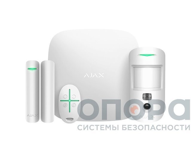 Комплект сигнализации с фотоверификацией тревог и поддержкой LTE Ajax StarterKit Cam Plus White