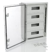 Модульный пластиковый шкаф Plastim PP3118 (400х600х200) на 60 модулей (15х4) с прозрачной дверцей