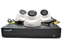 Комплект видеонаблюдения Master MR-UV04-701 / MR-HDNP2W на 3 камеры (Купольные / Пластик / 2Mpx)