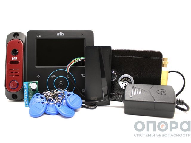Комплект системы контроля доступа ATIS №32 (Видеодомофон 4,3 дюйма / Электромеханический замок / Брелоки)