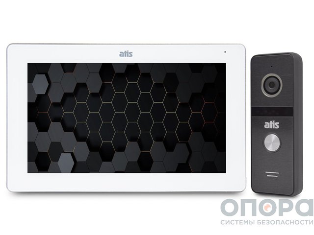 Комплект WiFi видеодомофона с вызывной панелью ATIS AD-770FHD/T White / AT-400FHD Black
