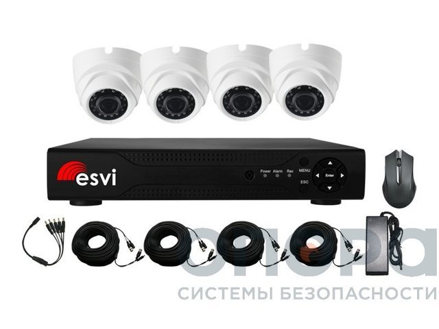 Внутренний комплект AHD видеонаблюдения ESVI EVK-X4-DLH10B