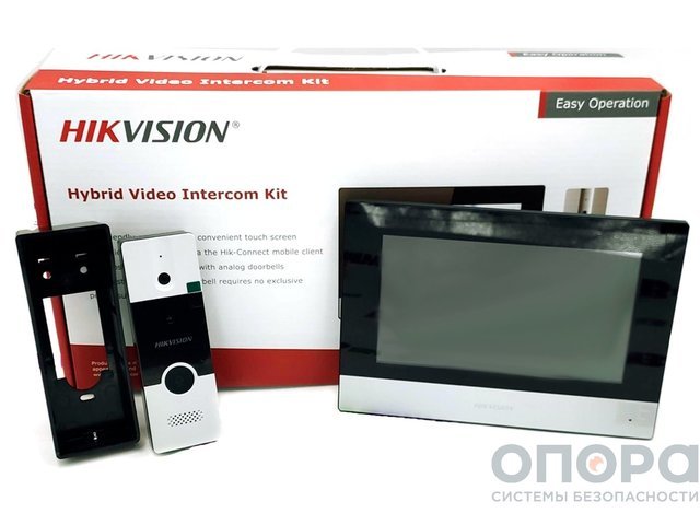 Комплект гибридной системы видеодомофона и вызывной панели с WiFi Hikvision DS-KIS302-P