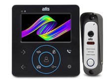 Комплект видеодомофона и вызывной панели ATIS AD-480 Black / AT-380HR Silver