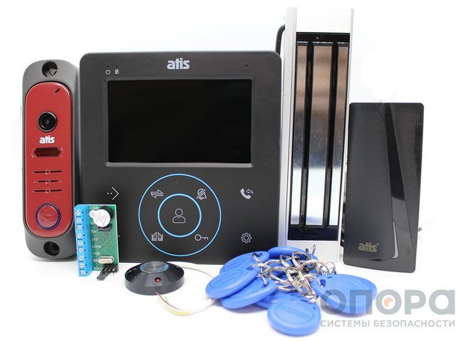 Комплект системы контроля доступа ATIS №40 (Видеодомофон 4,3 дюйма / Электромагнитный замок на 180 кг. / Брелоки)