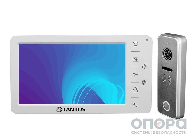 Комплект видеодомофона с памятью и антивандальной вызывной панелью Tantos Amelie SD (White) / iPanel 2(Metal)